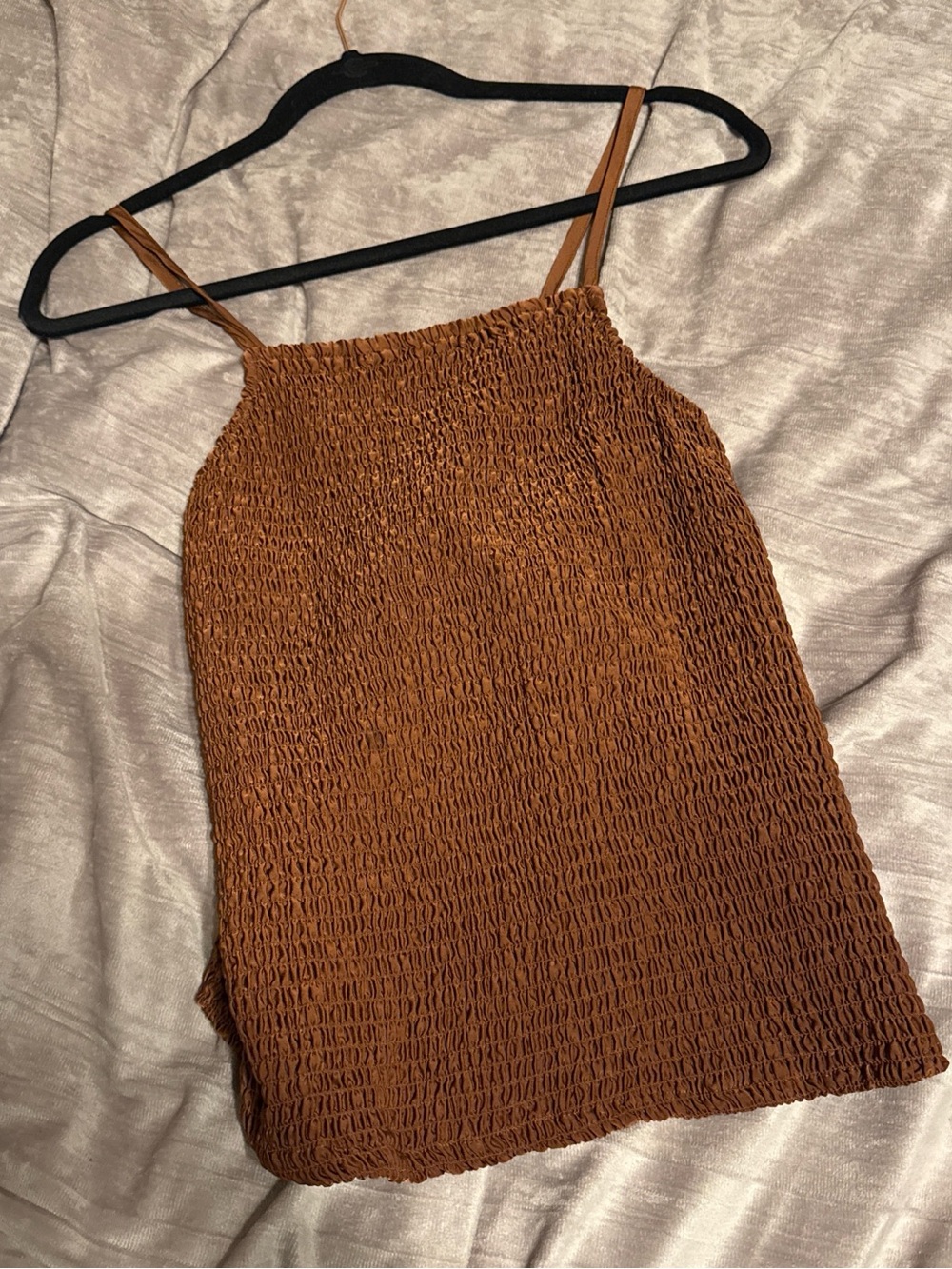a new day Brown Smocked Spaghetti-Strap Cami